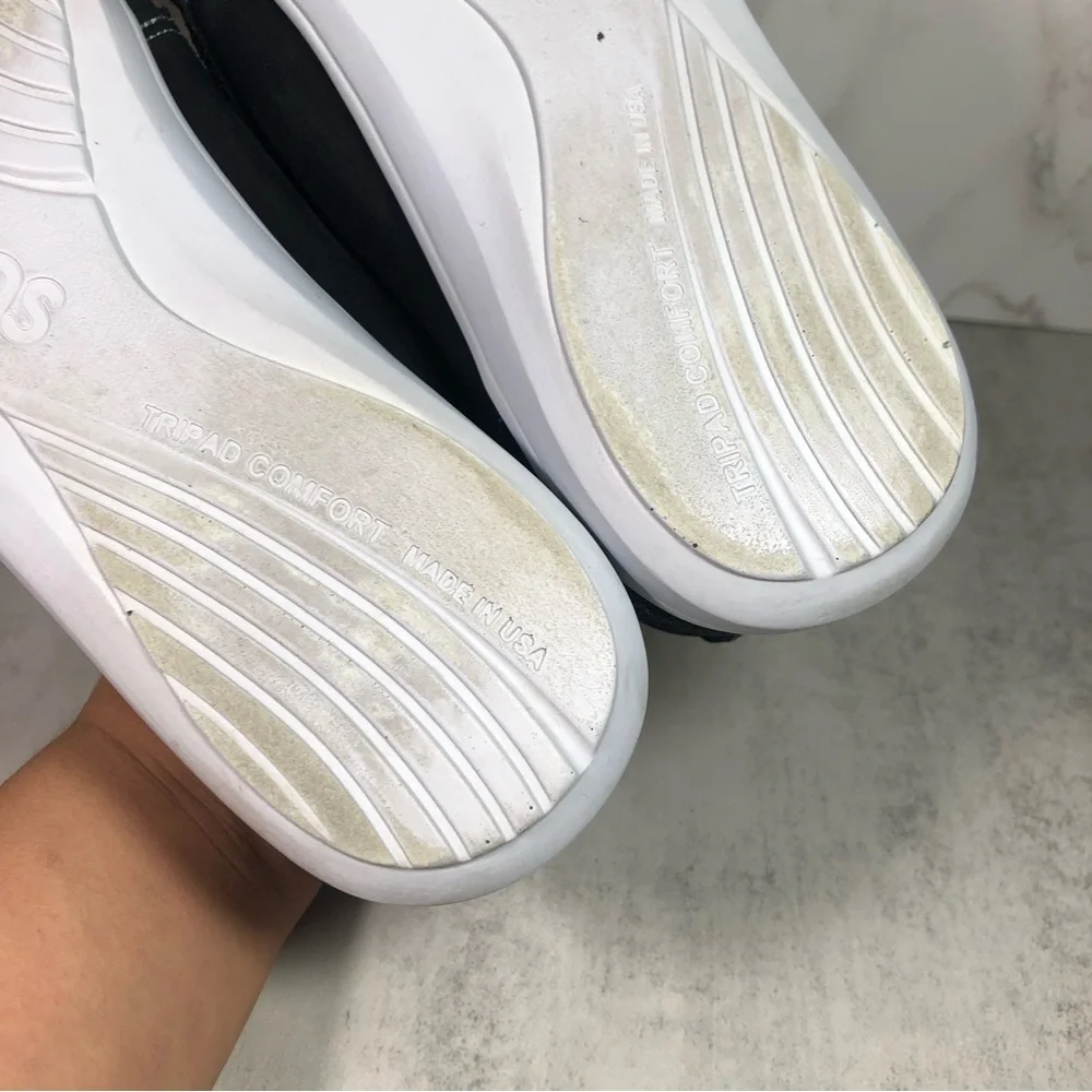 SAS Black Lace-Up Women's Sneakers with White Sole - Picture 9 of 11